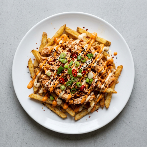 Sriracha Chicken Loaded Fries 