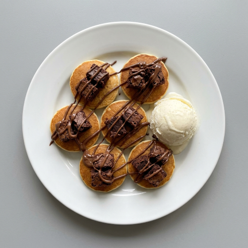 Brownie Delight Pancakes Bites 